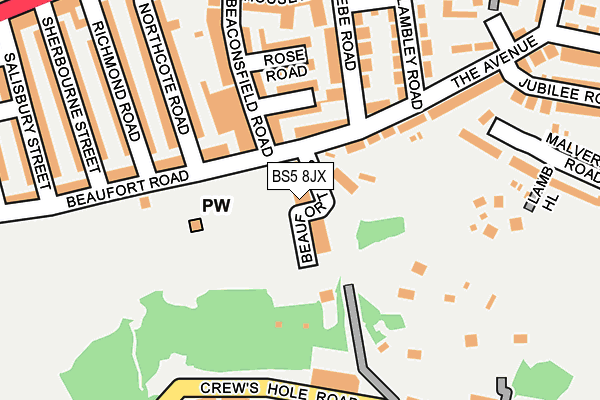 BS5 8JX map - OS OpenMap – Local (Ordnance Survey)