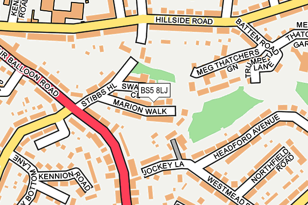 BS5 8LJ map - OS OpenMap – Local (Ordnance Survey)