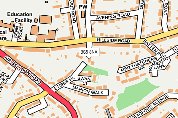 BS5 8NA map - OS OpenMap – Local (Ordnance Survey)