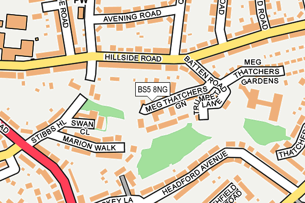 BS5 8NG map - OS OpenMap – Local (Ordnance Survey)