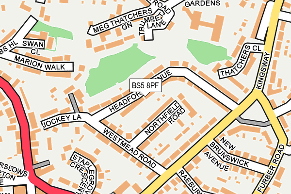 BS5 8PF map - OS OpenMap – Local (Ordnance Survey)