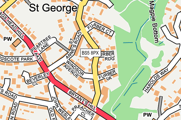 BS5 8PX map - OS OpenMap – Local (Ordnance Survey)