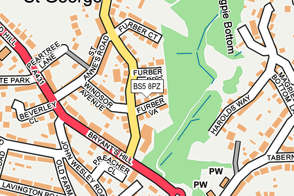 BS5 8PZ map - OS OpenMap – Local (Ordnance Survey)