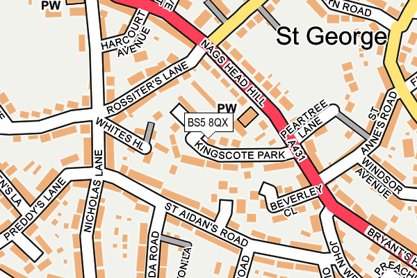 BS5 8QX map - OS OpenMap – Local (Ordnance Survey)