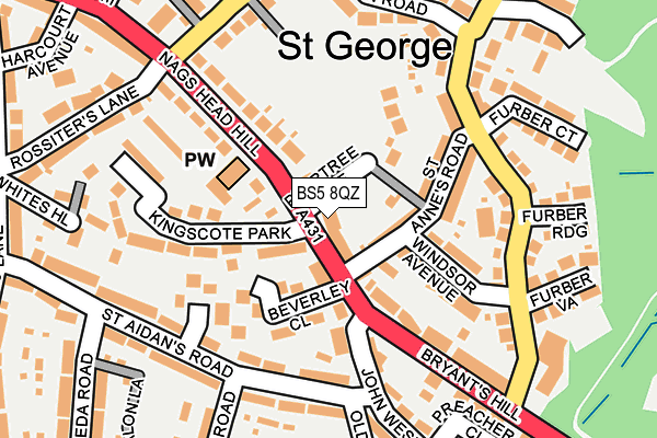 BS5 8QZ map - OS OpenMap – Local (Ordnance Survey)