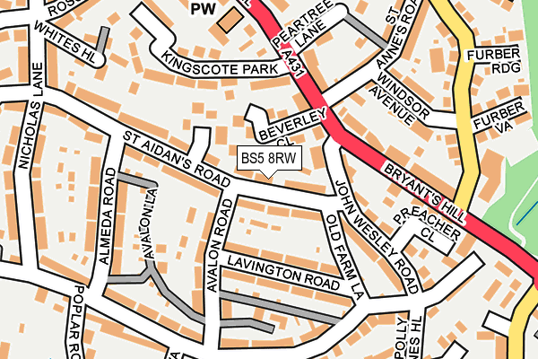 BS5 8RW map - OS OpenMap – Local (Ordnance Survey)