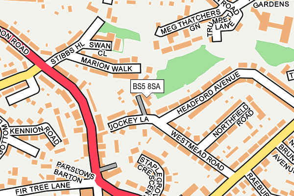 BS5 8SA map - OS OpenMap – Local (Ordnance Survey)