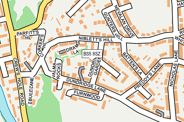 BS5 8SZ map - OS OpenMap – Local (Ordnance Survey)