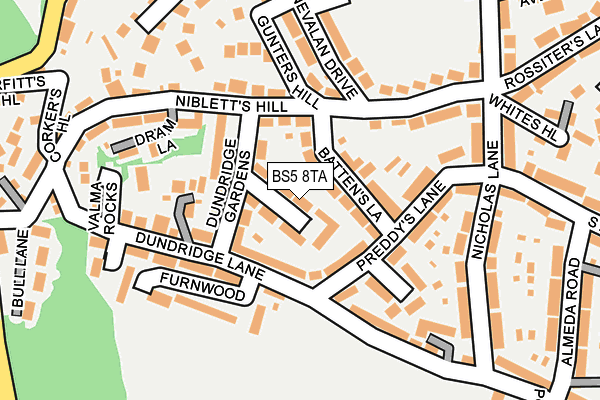 BS5 8TA map - OS OpenMap – Local (Ordnance Survey)