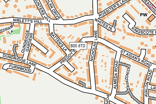 BS5 8TD map - OS OpenMap – Local (Ordnance Survey)