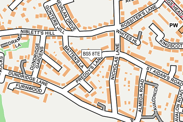 BS5 8TE map - OS OpenMap – Local (Ordnance Survey)