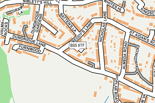 BS5 8TF map - OS OpenMap – Local (Ordnance Survey)