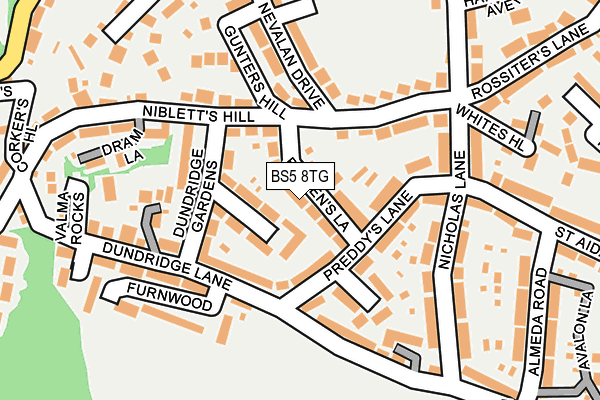 BS5 8TG map - OS OpenMap – Local (Ordnance Survey)