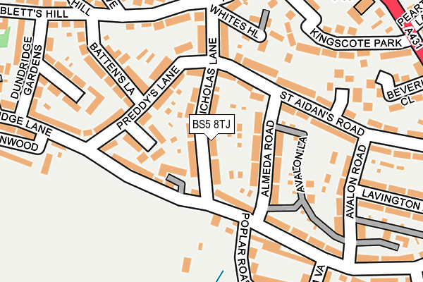 BS5 8TJ map - OS OpenMap – Local (Ordnance Survey)