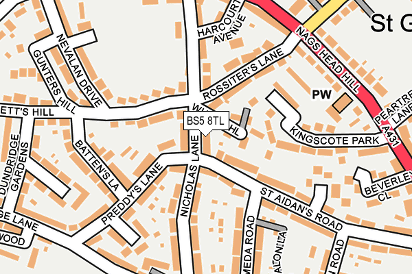 BS5 8TL map - OS OpenMap – Local (Ordnance Survey)