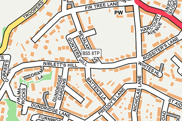 BS5 8TP map - OS OpenMap – Local (Ordnance Survey)