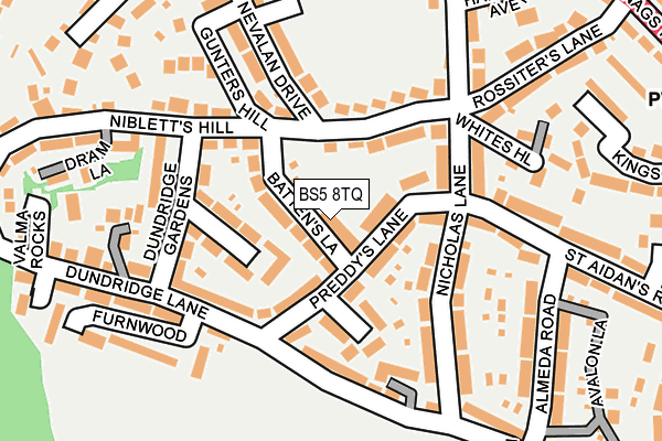 BS5 8TQ map - OS OpenMap – Local (Ordnance Survey)