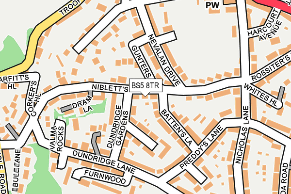 BS5 8TR map - OS OpenMap – Local (Ordnance Survey)