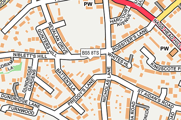 BS5 8TS map - OS OpenMap – Local (Ordnance Survey)