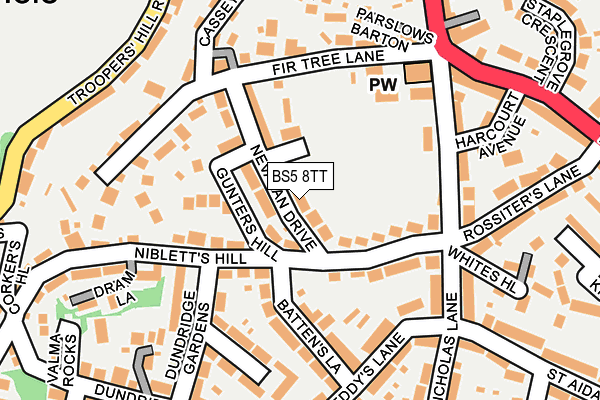BS5 8TT map - OS OpenMap – Local (Ordnance Survey)