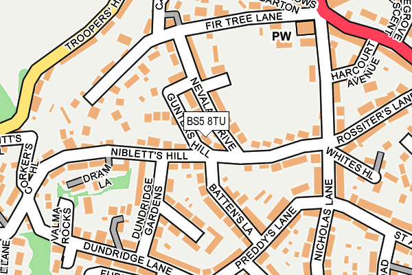 BS5 8TU map - OS OpenMap – Local (Ordnance Survey)