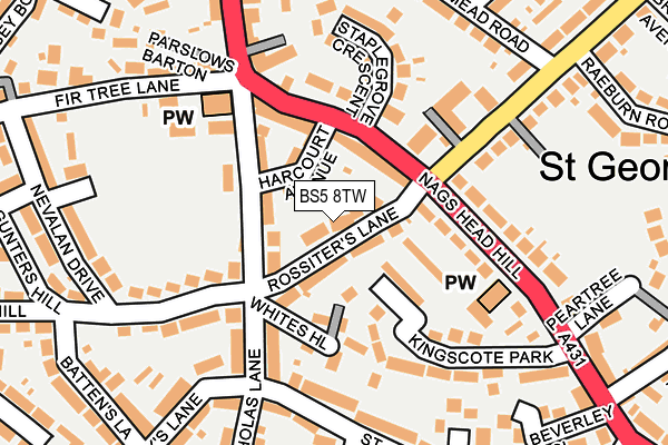 BS5 8TW map - OS OpenMap – Local (Ordnance Survey)