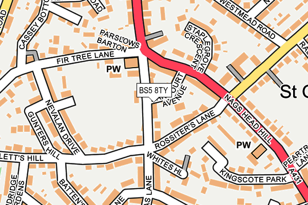 BS5 8TY map - OS OpenMap – Local (Ordnance Survey)