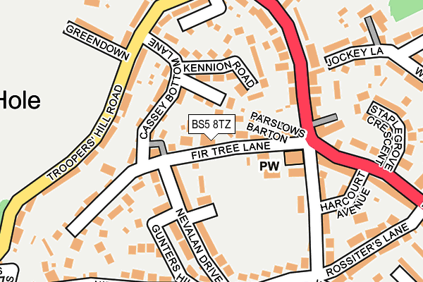 BS5 8TZ map - OS OpenMap – Local (Ordnance Survey)