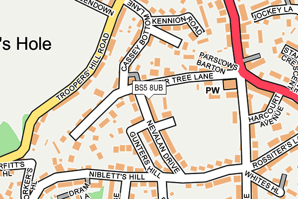 BS5 8UB map - OS OpenMap – Local (Ordnance Survey)