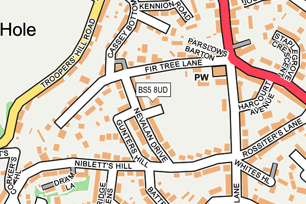 BS5 8UD map - OS OpenMap – Local (Ordnance Survey)