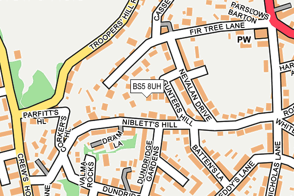 BS5 8UH map - OS OpenMap – Local (Ordnance Survey)