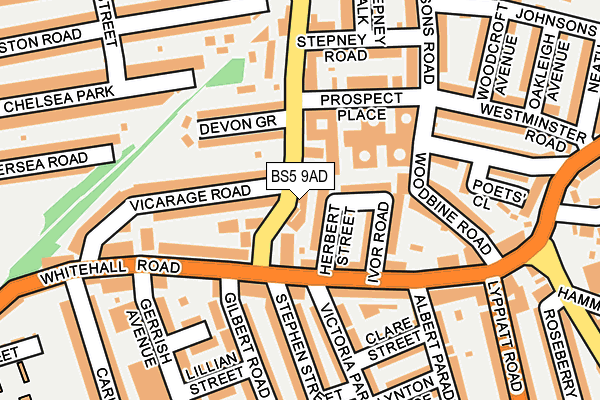 BS5 9AD map - OS OpenMap – Local (Ordnance Survey)
