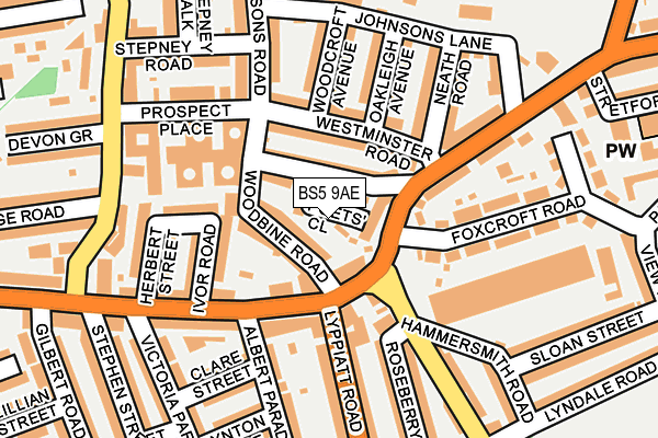 BS5 9AE map - OS OpenMap – Local (Ordnance Survey)