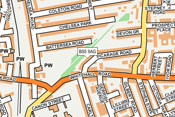 BS5 9AG map - OS OpenMap – Local (Ordnance Survey)