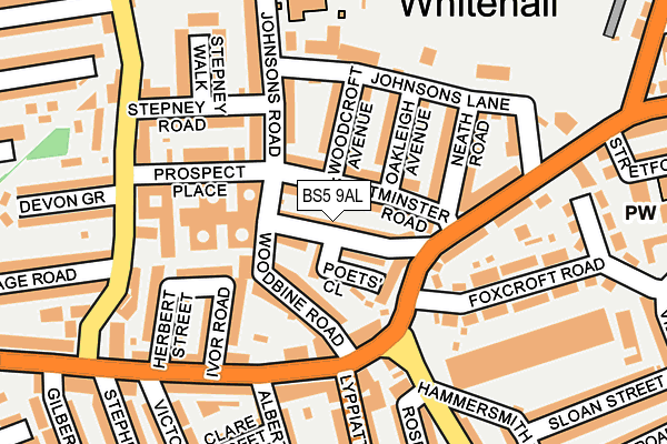 BS5 9AL map - OS OpenMap – Local (Ordnance Survey)