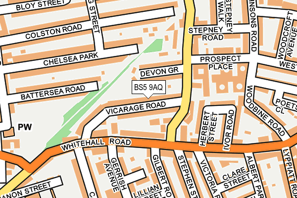 BS5 9AQ map - OS OpenMap – Local (Ordnance Survey)