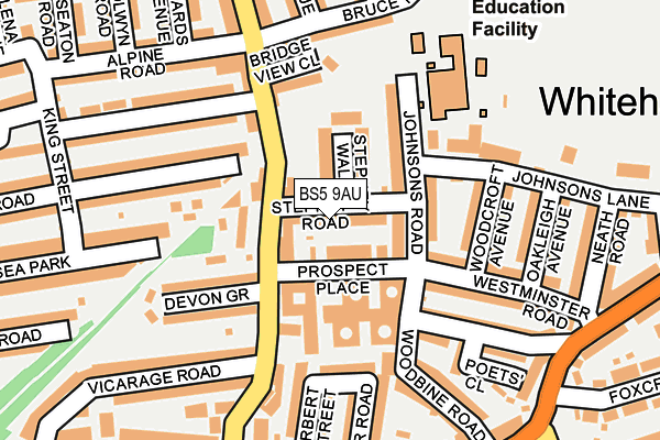 BS5 9AU map - OS OpenMap – Local (Ordnance Survey)