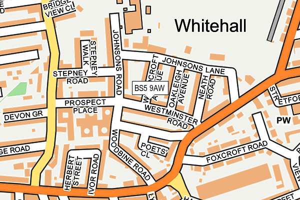 BS5 9AW map - OS OpenMap – Local (Ordnance Survey)