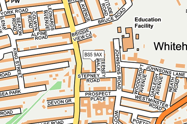 BS5 9AX map - OS OpenMap – Local (Ordnance Survey)