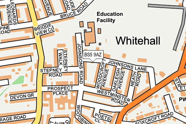 BS5 9AZ map - OS OpenMap – Local (Ordnance Survey)
