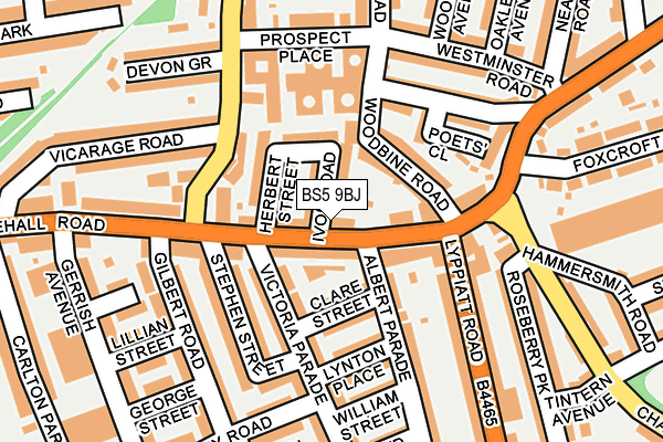 BS5 9BJ map - OS OpenMap – Local (Ordnance Survey)