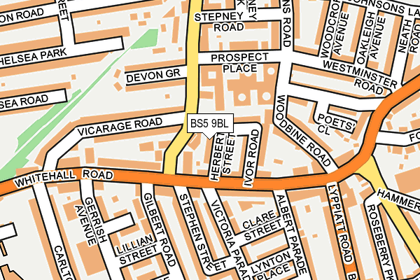 BS5 9BL map - OS OpenMap – Local (Ordnance Survey)