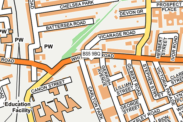 BS5 9BQ map - OS OpenMap – Local (Ordnance Survey)