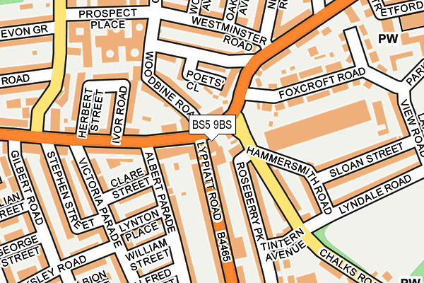 BS5 9BS map - OS OpenMap – Local (Ordnance Survey)