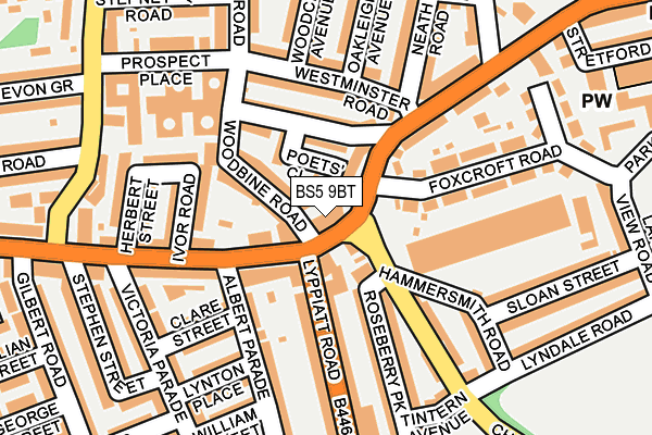 BS5 9BT map - OS OpenMap – Local (Ordnance Survey)