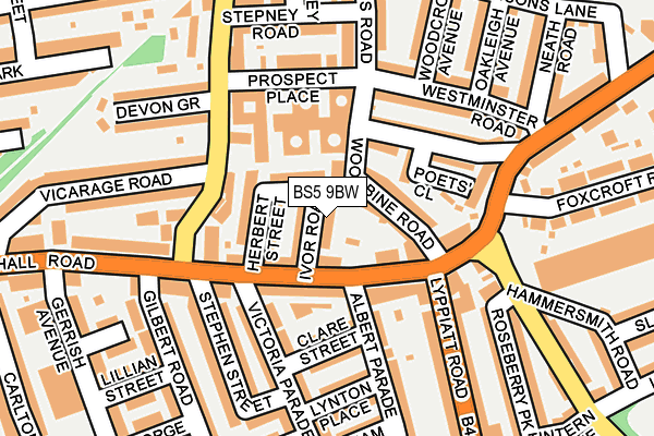 BS5 9BW map - OS OpenMap – Local (Ordnance Survey)