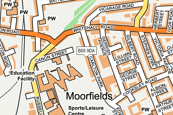 BS5 9DA map - OS OpenMap – Local (Ordnance Survey)