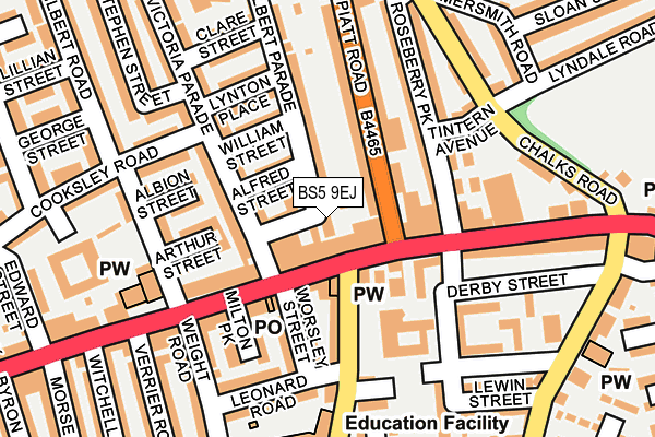 BS5 9EJ map - OS OpenMap – Local (Ordnance Survey)