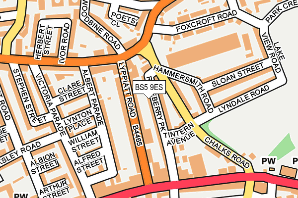 BS5 9ES map - OS OpenMap – Local (Ordnance Survey)