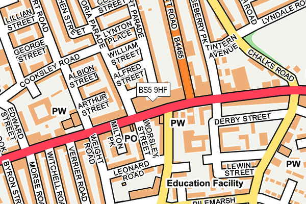 BS5 9HF map - OS OpenMap – Local (Ordnance Survey)